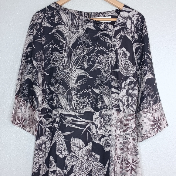 Thought Tencel Floral Printed Coquette Feminine Shift Dress - Picture 4 of 16